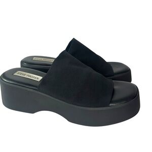 Steve Madden Black Slinky 30 Platform Slide Sandals Size 41